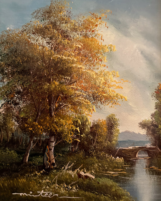 Vintage original landscape oil painting