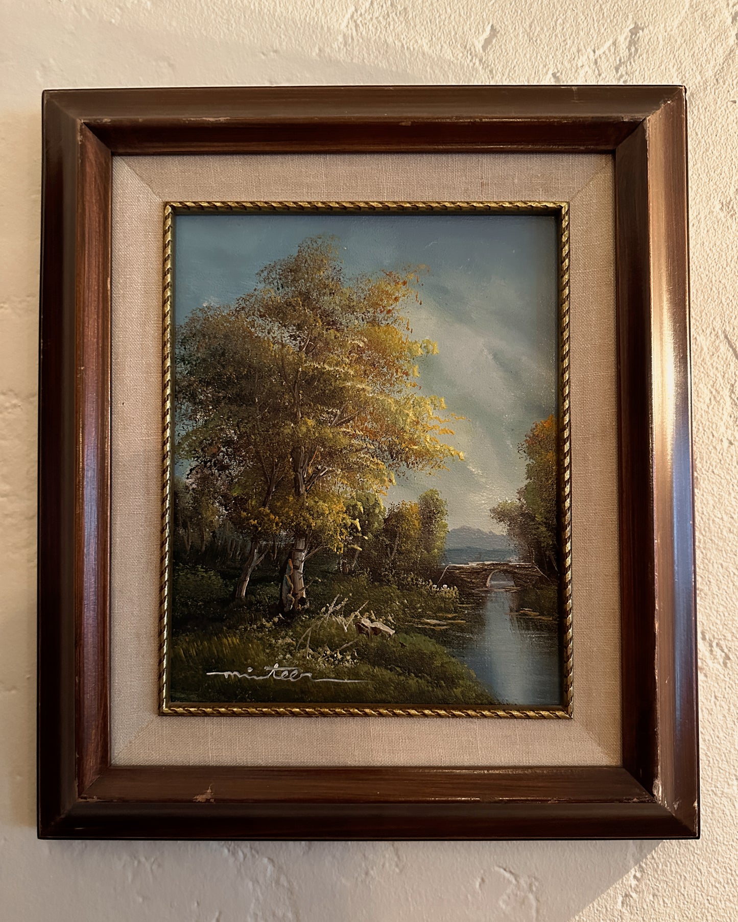 Vintage original landscape oil painting