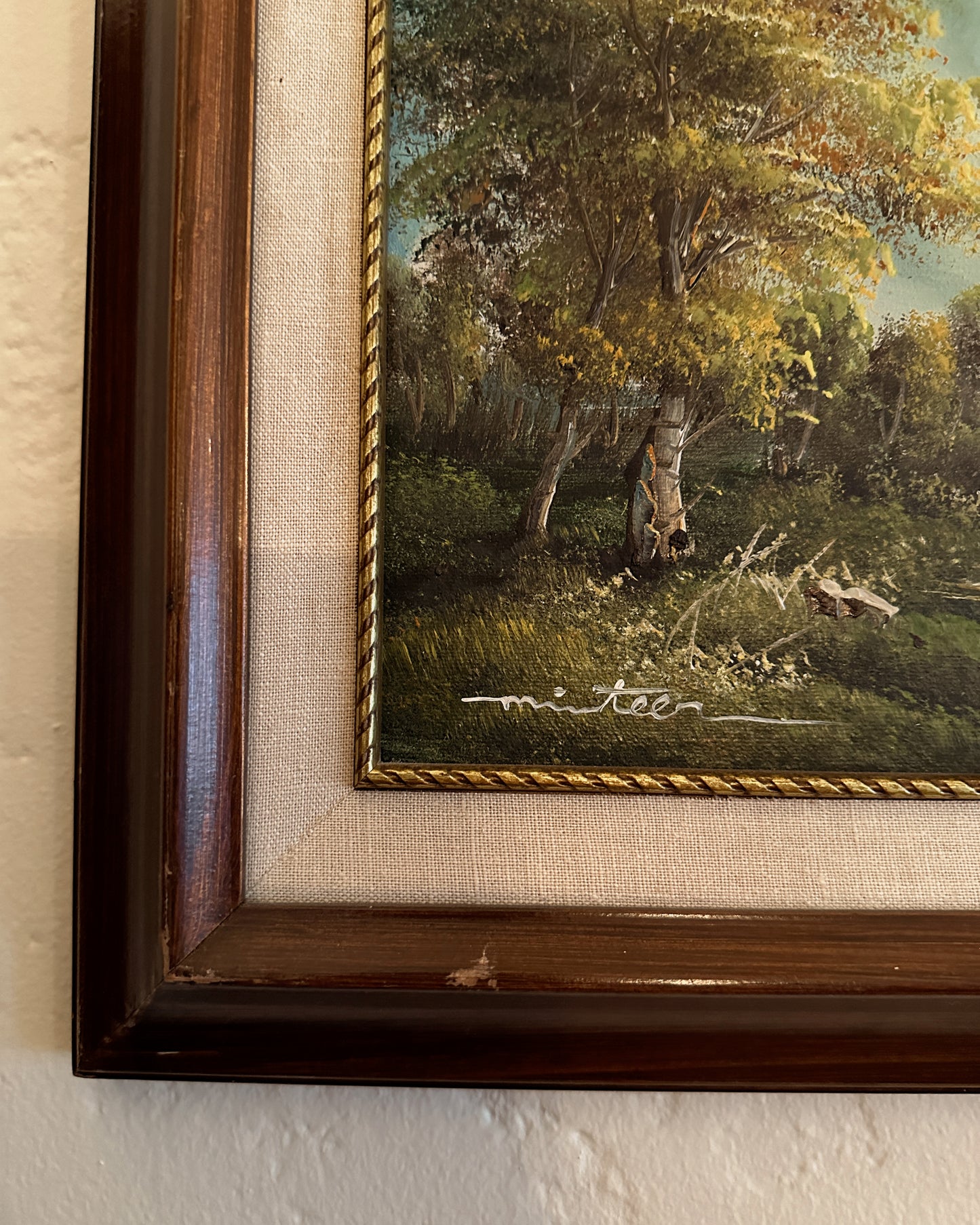Vintage original landscape oil painting